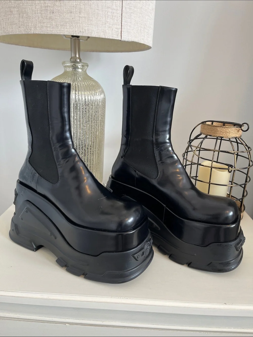 VERSACE Black Platform Boots